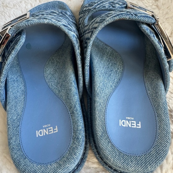 Fendi women’s Denim Blue Sandals - Picture 3 of 12